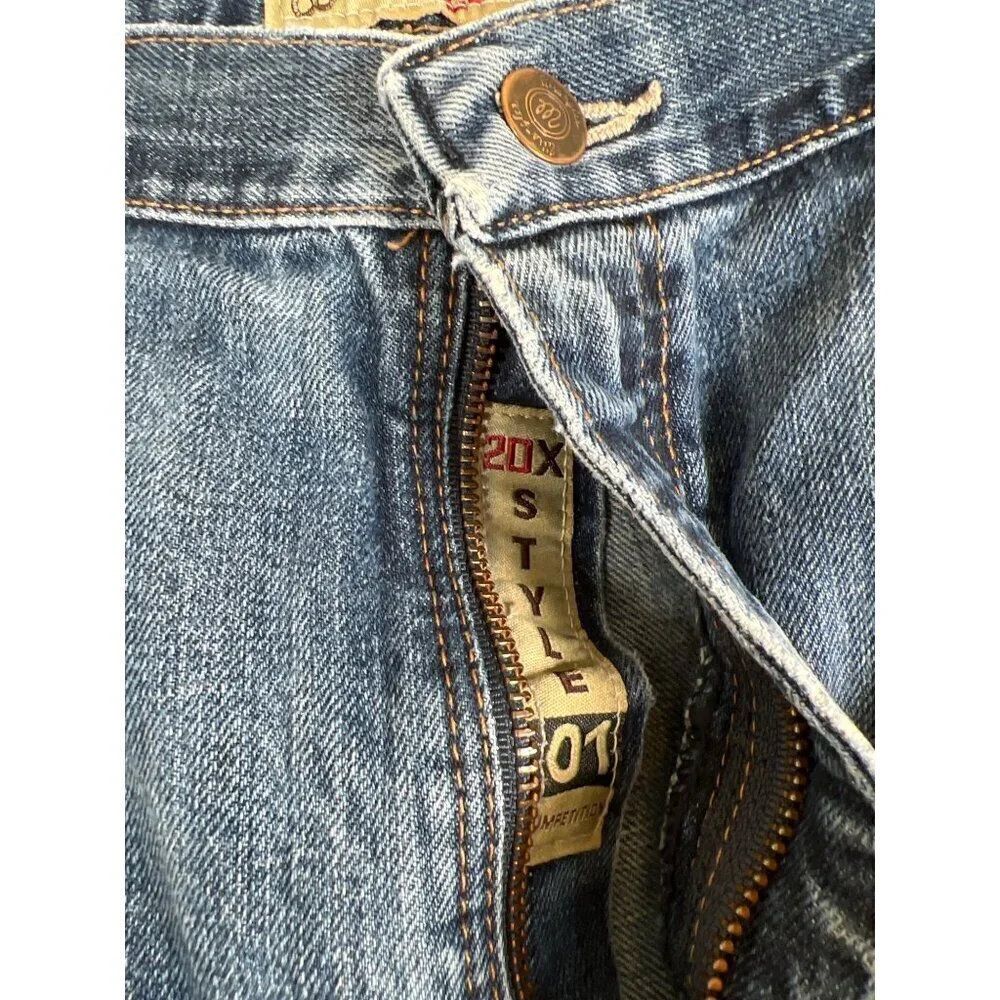 Wrangler Mens 01MWX 20X 01 Competition Jean River Wash‎ 40x32 Cowboy Distressed